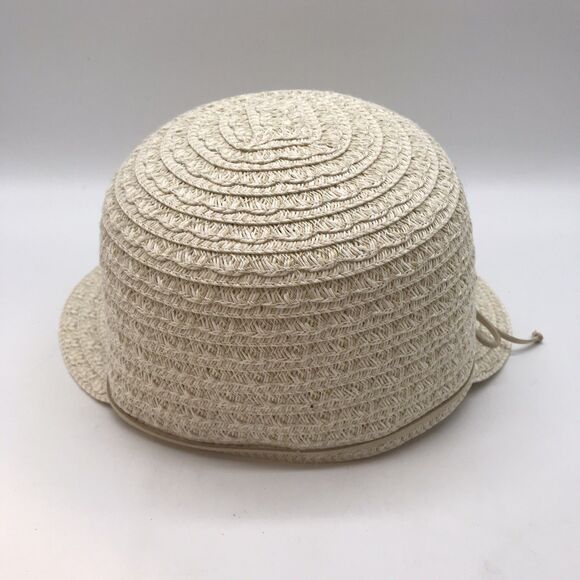Nine West Face Framer Straw Sun Hat Women's OSFM Scallop Packable Vacation Beach - Picture 8 of 10